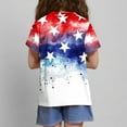 thumbnail image 5 of ZACPNCV Shirts for Kids Girls Summer Crewneck USA Flag Graphic Short Sleeve Casual Tee Blouses Independence Day Clothes Blue 5-6 Years, 5 of 6