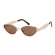 thumbnail image 1 of Gafas de sol VIVIENFANG marrones con montura metálica dorada estilo ojo de gato para mujeres, 1 of 5