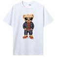 thumbnail image 1 of Camiseta vaquera de oso de peluche con manos en bolsillos para hombre ropa de calle informal camisetas de algodón transpirables, 1 of 8
