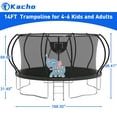 thumbnail image 2 of Kacho Trampoline 14FT, 1400LBS Trampoline with Enclosure Net, Heavy Duty Trampoline for 6-7 Kids and 2-3 Adults, Outdoor Trampoline with Basketball Hoop, Ladder, No Gap Design Backyard Trampoline, 2 of 7