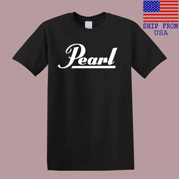 Pearl Drums Famous Drum Men's Black T-Shirt Size S-5XL