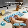 thumbnail image 3 of Wireless Keyboard and Mouse Combo, Typewriter Style Round Keycaps, Full Size Keyboard with Phone Tablet Holder, 2.4GHz USB for Windows PC Laptop, 3 of 8