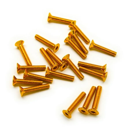 

20pcs M3 Countersunk Screws Anodized 6063 Aluminum Hex (Option Length / Color)