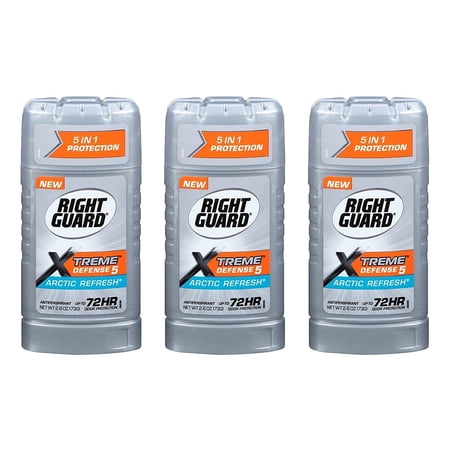 Right Guard Xtreme Defense 5 Arctic Refresh Antiperspirant 2.6 oz Pack of 3