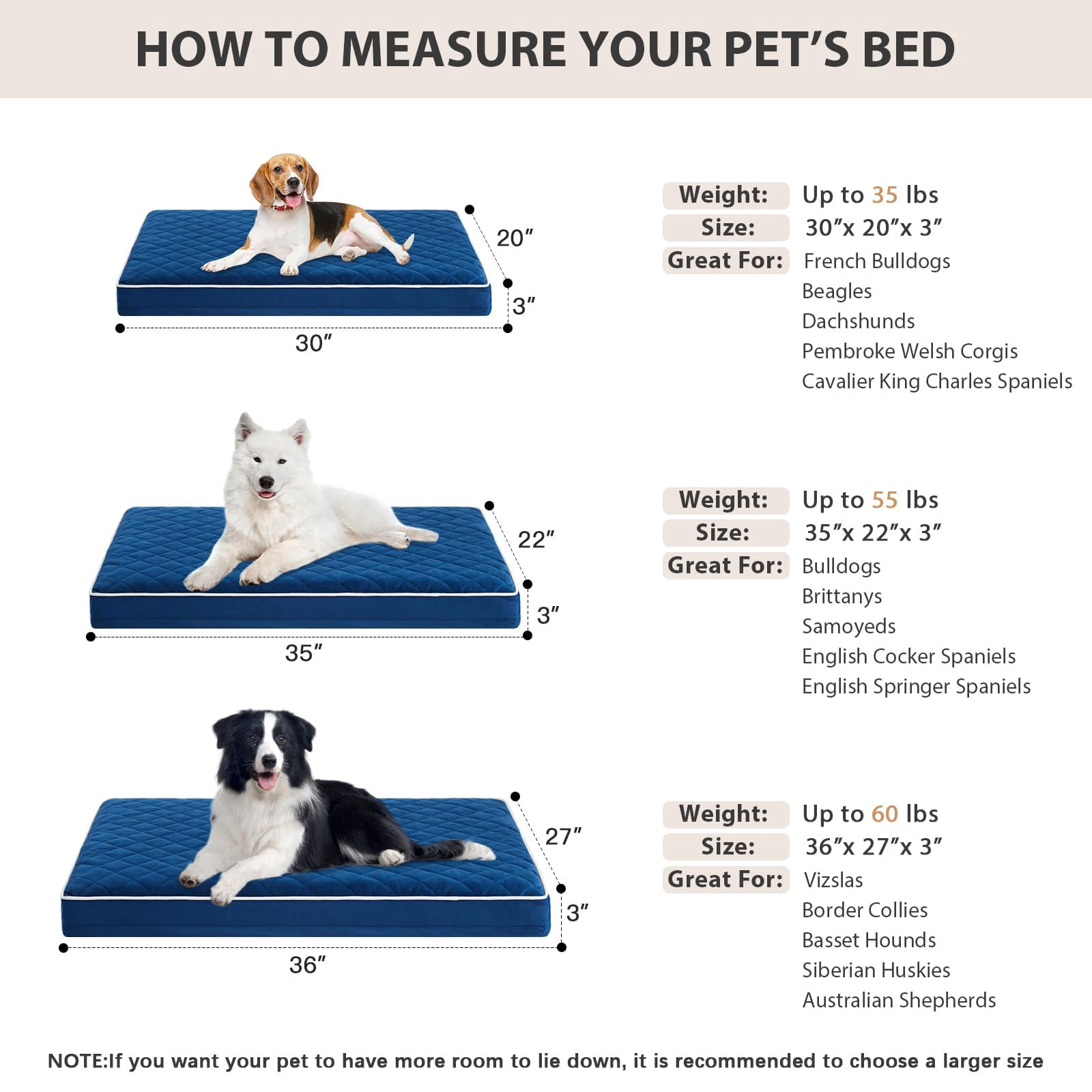 Dog Bed Medium Size  Waterproof Dogs With Removable Washable Cover Multi-needle Quilting Crate