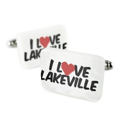 Cufflinks I Love LakevillePorcelain Ceramic NEONBLOND