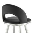 thumbnail image 4 of Lottech Swivel Bar Stool in Brushed Stainless Steel with Black Faux Leather, 4 of 11