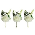 thumbnail image 1 of 3Pcs Boutonniere Ojales Novio Mejor hombre Rosa Flores Decoración -, 1 of 9