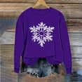 thumbnail image 5 of Ugly Christmas Sweatshirt for Women Long Sleeve Xmas Graphic Shirts Loose Holiday Gift Pullover Tops, L Purple, 5 of 6