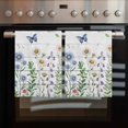 thumbnail image 2 of Spring Floral Kitchen Towels Set of 4, Water Absorbent Dish Towel, Pink Blue Flowers Butterfly Wooden Decorative Hand Towels - Quick Drying Cloth for Cooking Baking, 18x28 Inch, 2 of 8