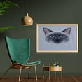 thumbnail image 2 of Animal Wall Art with Frame, Portrait Image of Thai Siamese Cat with Retro Style Lettering Art, Printed Fabric Poster for Bathroom Living Room, 35" x 23", White Sky Blue and Grey, by Ambesonne, 2 of 2