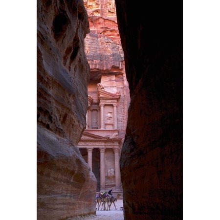 Glimpse of the Treasury from the Siq, Petra, UNESCO World Heritage Site, Jordan, Middle East Print Wall Art By Neil (Best Site To Pre Order Jordans)