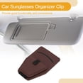 thumbnail image 3 of Clip para gafas de sol de coche Unique Bargains con soporte magnético universal para parasol de coche de cuero de lichi castaño 11x7.3cm 1 Pcs, 3 of 7