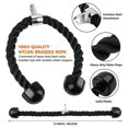 thumbnail image 3 of Pull Fitness Pull Rope Set 2 Exercise Handles 3 Carabiner Clips Tricep Pull Down Rope Cable Machine Attachments For Gym Black, 3 of 8
