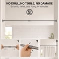 thumbnail image 4 of Tendance Evideco Shower Curtain Adjustable Tension Rod From 28 to 47 Silver, 4 of 9