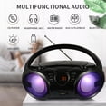 thumbnail image 6 of SINGING WOOD CD/CD-R/CD-RW Boombox Portable/w Bluetooth, USB, AM/FM Radio, AUX-Input, Headset Jack, Foldable Carrying Handle and LED Light (Phantom Black), 6 of 8