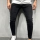 thumbnail image 1 of Puntoco Pantalones casuales largos para hombre Pantalones casuales rectos con agujeros rotos para hombre Pantalones vaqueros largos, 1 of 5