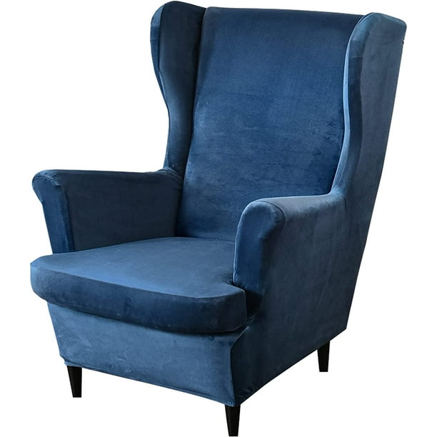 SHANNA Wingback Chair Slipcovers 2Piece Stretch Fabric Wing Chair