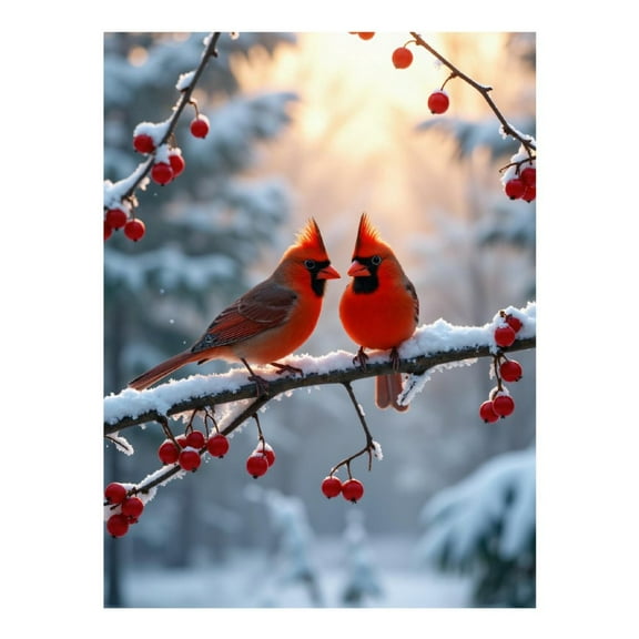 Diamond Art Kit for Adults, Winter On Snowy Branch Diamond Painting for Adults Beginners, 5D DIY Diamond Art Painting Kits, Colorful Diamond Painting Craft for Home Decor 12x16 Frameless