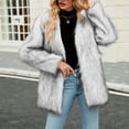 thumbnail image 3 of Rdhnmea Women's Luxury Faux Fur Coat Jacket Open Front Long Sleeve Winter Warm Coats Overcoat Outwear, 3 of 5