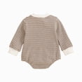 thumbnail image 3 of Gibobby Infant Baby Girl Romper Infant Fall Winter Clothes 3 6 9 12 18 Months Ruffle Sweater Long Sleeve Bodysuit Jumpsuit Infant Onesie(0-3 Months,Brown), 3 of 9