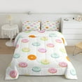 thumbnail image 2 of jejeloiu Colorful Doughnut Queen Comforter Set,Sweet Dessert Bedding Sets,Rainbow Polka Dots Bedding Comforter Set For Girls Teens,Super Cozy Room Decor Reversible,3-Piece, 2 of 8