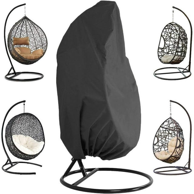 Funda para silla colgante – Funda impermeable para silla colgante para exteriores con cordón duradero en el dobladillo, funda para silla columpio 210D de 115 cm de profundidad x 190 cm de al