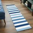 thumbnail image 4 of Blue Stripe Runner Rug 2x6 FT,Non Slip Hallway Carpet,Ombre Geometric Farmhouse Vertical Striped Washable Soft Floor Carpet Non-Shedding Throw Runner Carpet Long Rug for Entryway Kitchen Bedside, 4 of 9