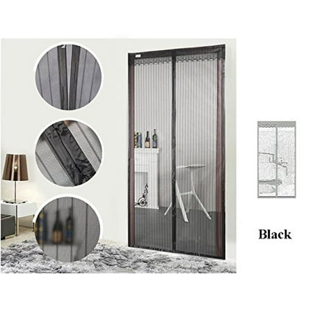 Agfabric Magnetic Screen Door Mosquito Netting Screen With Velcro Fit For Max Opening Walk Through Curtain 34 X82 Black