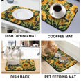 thumbnail image 4 of Washable Rubber Sunflower Cute Floral Dish Drying Mats for Kitchen Counter Home Large Coffee Bar Pad Accessories and Decor for Utensils Stemware 19.5''x12'', 4 of 7