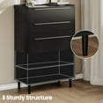 thumbnail image 5 of Black Tall Dresser, 5 Drawer Dresser for Bedroom, Wood Chest of Drawers with Sleek Metal Handles, Large Dresser Modern Storage Cabinet for Living Room, 5 of 9