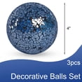 thumbnail image 2 of Bolas decorativas DomeStar Mosaico de cristal de 10 cm, color azul oscuro (3 unidades), 2 of 6
