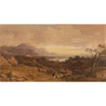 thumbnail image 2 of John Varley 24x15 Black Ornate Framed Double Matted Museum Art Print Titled: Romantic Landscape with Distant Mountains (1842), 2 of 5