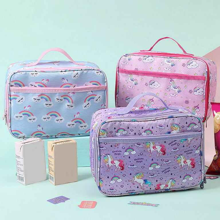Personalised Unicorn Lunch Bag, Unicorn School Lunch Bag, Kids Unicorn  Cooler Bag, Girls School Lunch Box, Kids, Student, Back to School, 