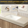 thumbnail image 6 of 48" Floating Bathroom Vanity with Sink, Solid Wood & 16mm Plywood  Composite Cabinet with Drawer & Door Bathroom Vanity, Ceramic Basin & Sintered Stone Top - White Oak White Oak Wood Grain Vanity, 6 of 7