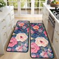 thumbnail image 4 of Kitchen Rugs Sets Of 2,Pioneer Flower Floral Print Pattern Anti Fatigue Kitchen Mat Rugs Non Slip Washable,Decorative Kitchen Floor Mats for Kitchen,Sink,Laundry,17"x47"+17"x47", 4 of 5