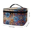 thumbnail image 5 of HELLHERO Polyester Cosmetic Travel Toiletry Bag Space-Efficient Toiletry Cosmetic Travel Bag Handy Home Offices Brush Storage, Colorful Floral Pattern, 5 of 5