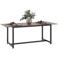 thumbnail image 1 of HOMCOM Table à Manger Extensible 63 Pouces-79 Pouces avec Cadre en Acier pour Cuisine, 1 of 10