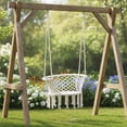 thumbnail image 4 of Gymax Hammock Chair Macrame Swing Hanging Cotton Rope Chair w/ Heavy Duty Metal Frame, 4 of 9