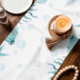 thumbnail image 3 of Blue Sea Turtle Table Runner 90 Inches, Summer Coastal Coral Ocean Bed Runner Dresser Scarves Tabletop for Indoor Outdoor Parties/Ceremony/Banquet, 13" x 90", 3 of 9