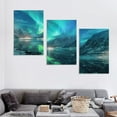 thumbnail image 4 of nygtbtfer  Northern lights in Lofoten Islands Norway Canvas Wall Art Aurora Borealis Wall Painting Modern Artwork Winter Landscape Home Decoration for Living Room Framed Ready to Hang  12x16x3pcs, 4 of 4