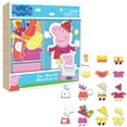 thumbnail image 4 of Peppa Pig: Magnetic Dress Up - 26pc Wooden Playset, 23 Magnets, Mix & Match Outfits & Accessories, Bilingual, Storage Tray, Kids-Toddlers Ages 3+, 4 of 5