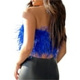 thumbnail image 3 of Txlixc Mujeres Sexy Strapless Crop Top Y2k Faux Fur Tube Top Fairy Mini Chaleco Fluffy Tight Bra Top Estética Clubwear ( Txlixc Estilo de ocio, 3 of 9