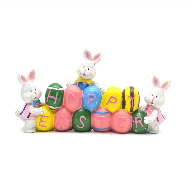 Estatuilla de Conejos de Pascua de Resina, Centro de Mesa para Decoración de , Decoración de Fiesta en Casa, Oficina, Pascua