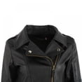 thumbnail image 4 of Women's Faux Leather Motorcycle Jacket PU Slim Short Biker Coat, 4 of 6