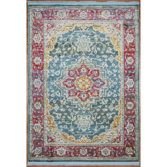 Alfombra Turca Grande Decorativa Vintage Sams depot Rosette Imprint 240x300 cm