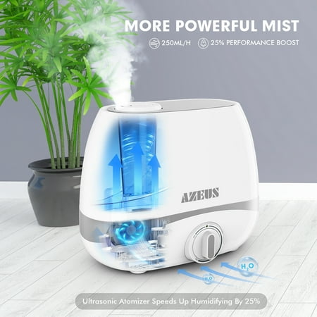 

AZEUS 5L (1.32Gal) Ultrasonic Cool Mist Humidifier White