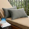 thumbnail image 4 of Sunbrella  Canvas Charcoal Corded Indoor/ Outdoor Pillows (Set of 2) 14 in x 24 in, 4 of 5