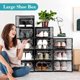 thumbnail image 5 of Organizador de almacenamiento de zapatos, paquete de 12 cajas de plástico apilables, tamaño XL, color negro, 5 of 8