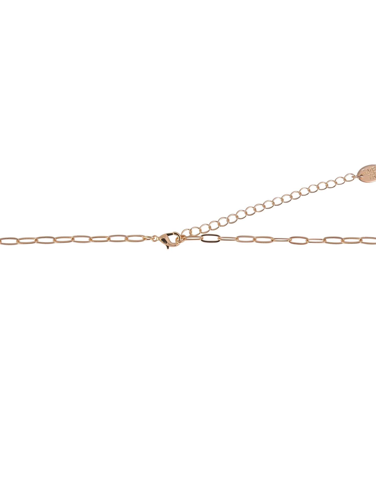 Time and Tru Women's Oval Link Chain Heart with Stone and Inset Constellation "Capricorn" Goldtone Reversible Necklace